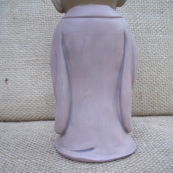 Laughing Buddhist Monk Resin Figurine Namaste - Picture 12 of 16